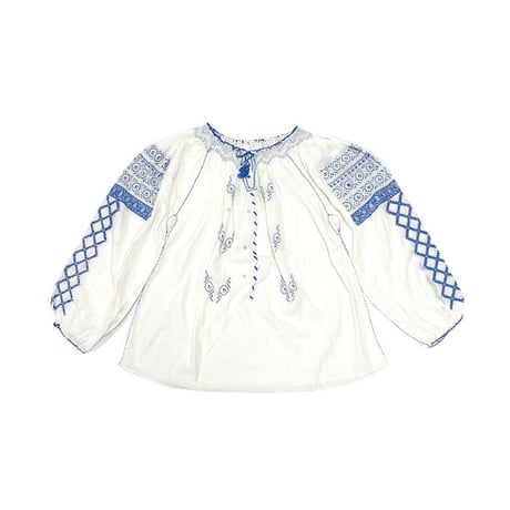 【USED】VINTAGE ROMANIAN EMBROIDERED SMOCK BLOUSE