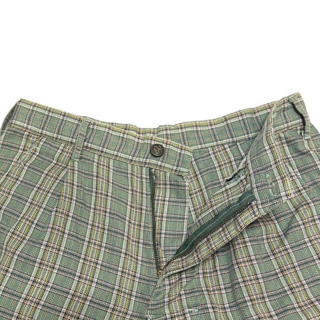 【USED】80's OLD STUSSY CHECK SHORTS GREEN
