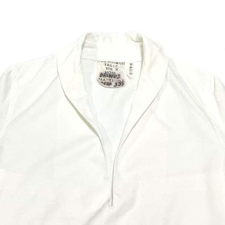 【USED】80'S FRENCH NAVY SAILOR UNIFORM SHIRT WHITE