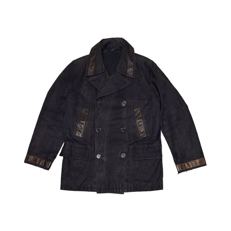 【USED】90's-00's HERMÈS Distressed French Workwear Style Peacoat Made in France