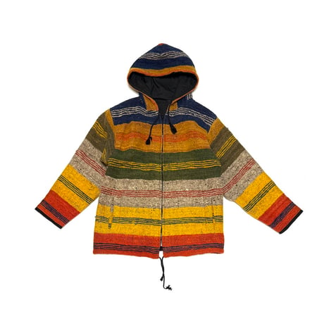 【USED】90's GUATEMALA WOVEN WOOL ZIP PARKA