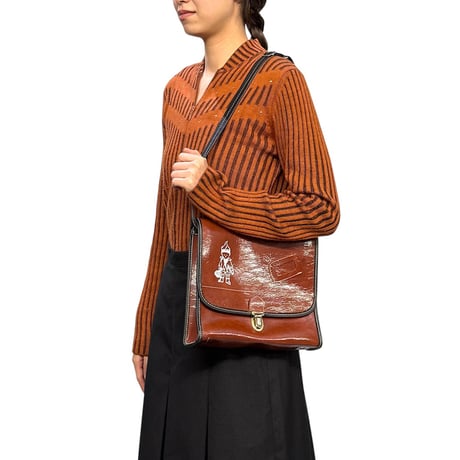 【USED】50's-60's Swedish School Shoulder Bag with Elf Print