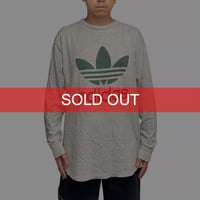 【USED】90's adidas Trefoil Double Print L/S T-shirt Made in USA