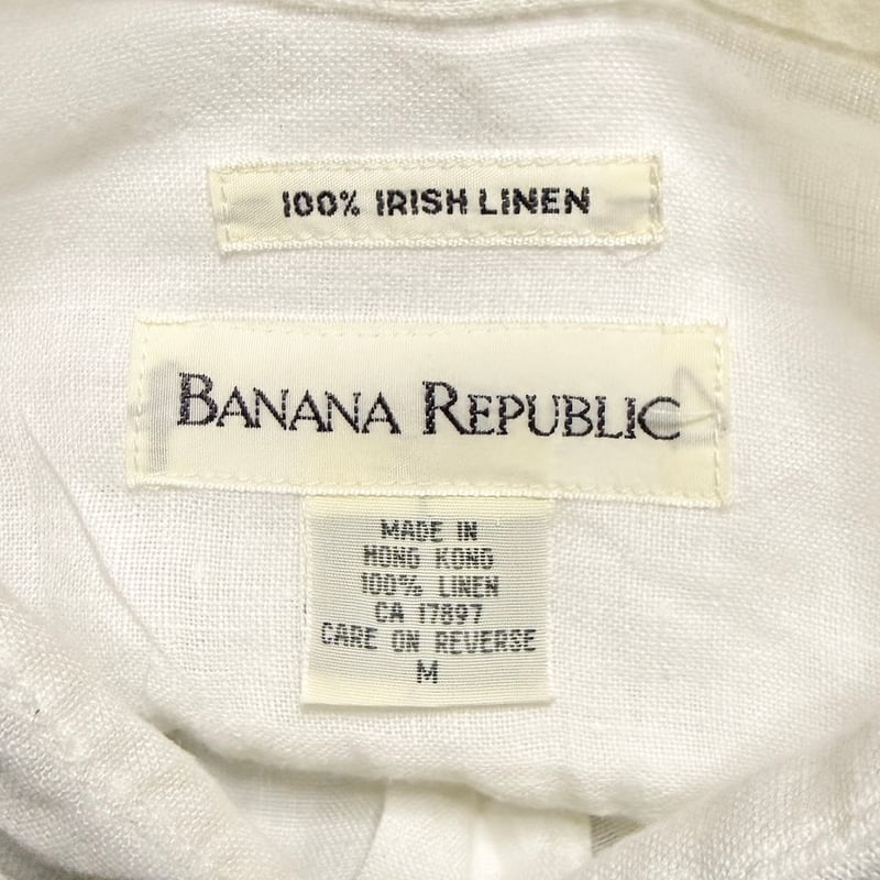 USED】90's BANANA REPUBLIC Irish Linen Shirt Wh
