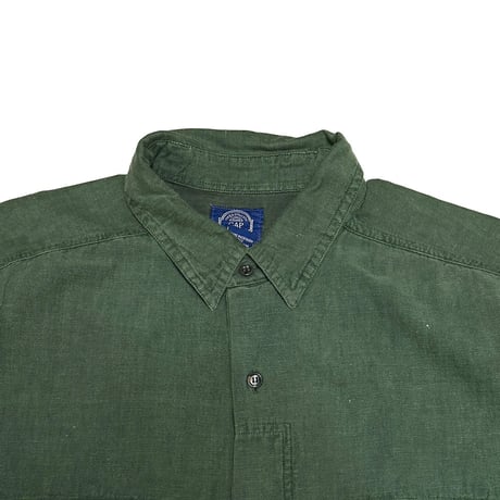 【USED】90's OLD GAP Forest Green Double Pocket Cotton Shirt