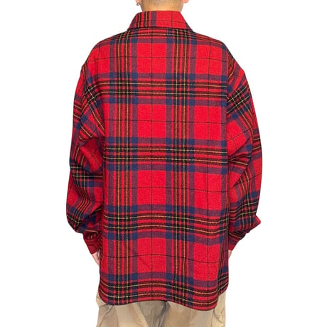 【USED】70's PENDLETON Red Tartan Wool CPO Shirt