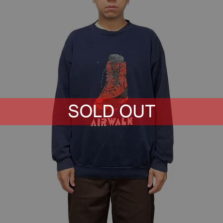 【USED】80'S-90'S OLD AIRWALK BOOTS PRINT SWEATSHIRT
