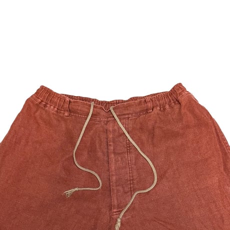 【USED】90's Paul Smith Garment-Dyed Linen Shorts Rust Tone