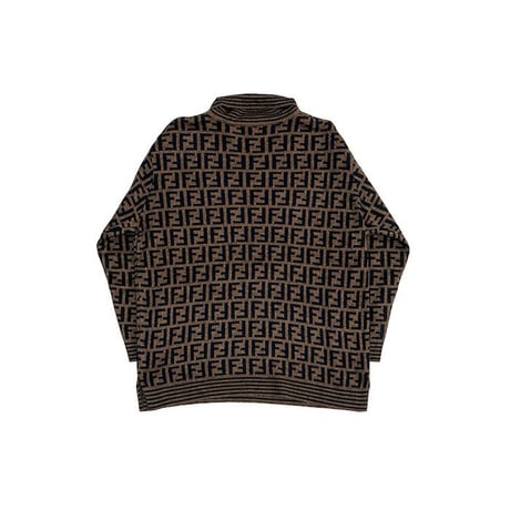 【USED】80'S-90'S FENDI ZUCCA MONOGRAM HI-NECK SWEATER