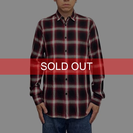 【USED】SAINT LAURENT PARIS 2014AW OMBRE CHECK SHIRT