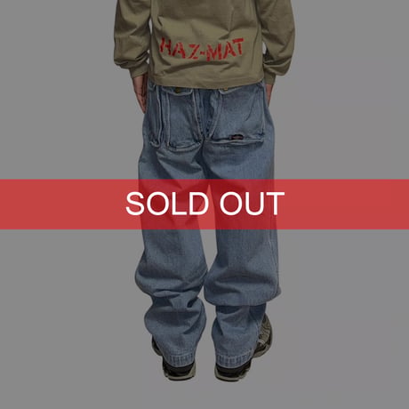 【USED】90's Barrel Roll Baggy Denim Pants with Flap Back Pockets