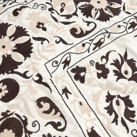 【USED】VINTAGE BOTANICAL EMBROIDERED COTTON FABRIC
