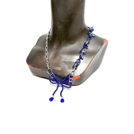 【LIBeRté】Ribbon × Chain necklace