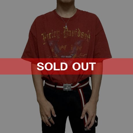 【USED】90S HARLEY DAVIDSON T-SHIRT HENNA