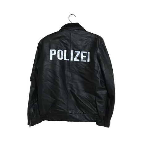 【USED】GERMAN POLICE LEATHER JACKET BLACK