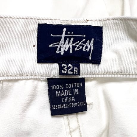 【USED】90's-00'S STUSSY CARGO PANTS WHITE