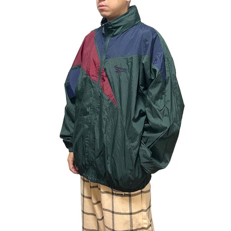 【USED】90'S REEBOK BIG VECTOR LOGO NYLON JACKET