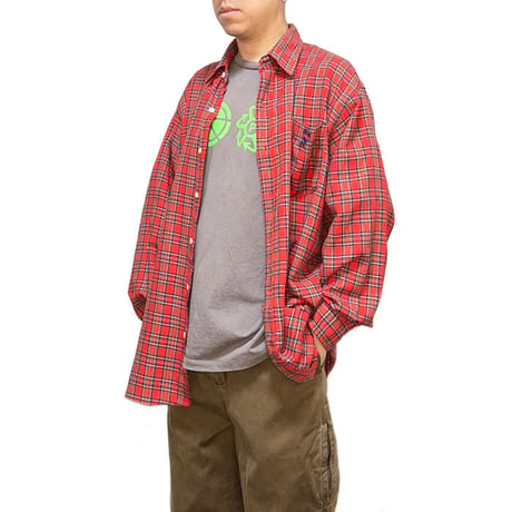 【USED】90'S STUSSY TARTAN CHECK SHIRT