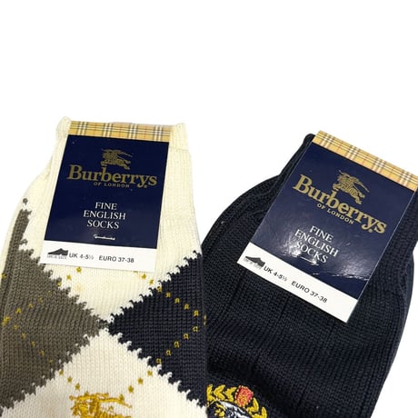 【DEAD STOCK】80's Burberrys SOCKS 2P SET