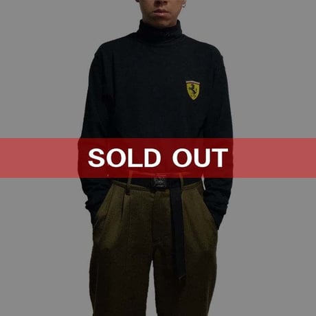 【USED】90'S FERRARI HI-NECK L/S T-SHIRT MADE IN U.K