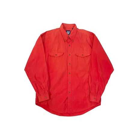 【USED】90'S OLD GAP VERMILION COLOR B.D.SHIRT