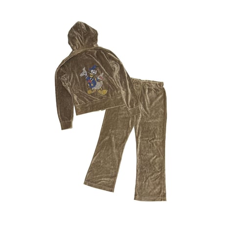 【USED】00's DOLCE & GABBANA Bling Donald Duck Velour Tracksuit