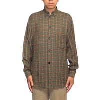 【USED】80's-90's ADOLFO DOMINGUEZ Viscose Blend Plaid Shirt
