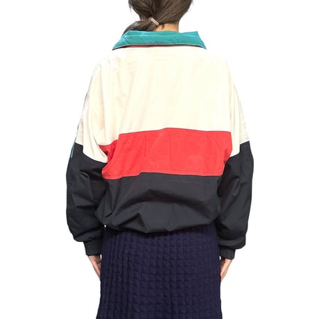 【USED】90's hummel Color-Block Track Jacket Red × Teal × Navy