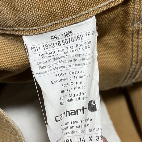 【USED】CARHARTT  DUCK DOUBLE-FRONT DUNGAREE PANTS