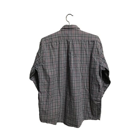 【USED】90'S BURBERRYS GRAY NOVA CHECK B.D SHIRT