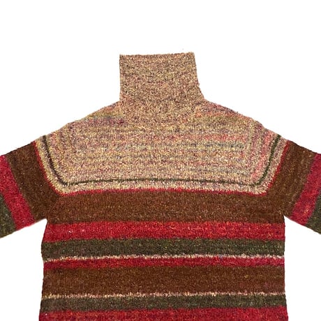 【USED】00's SAG HARBOR SPORT HI-NECK BORDER KNIT TOP
