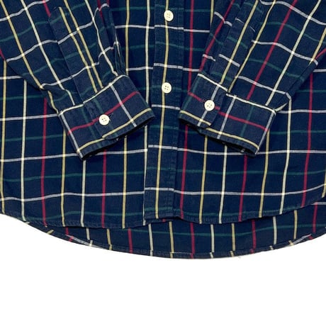 【USED】90'S BURBERRYS NAVY CHECK B.D SHIRT MADE IN ENGLAND