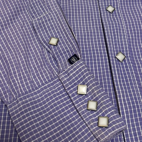 【USED】70's-80's ROCK MOUNT LATTICE CHECK WESTERN SHIRT