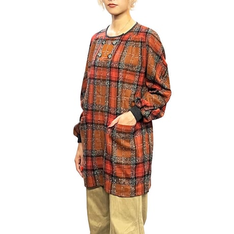 【USED】80'S VALENTINO MISS V PLAID TUNIC