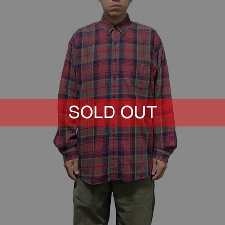 【USED】90'S OLD GAP RED×GREEN CHECK B.D.SHIRT