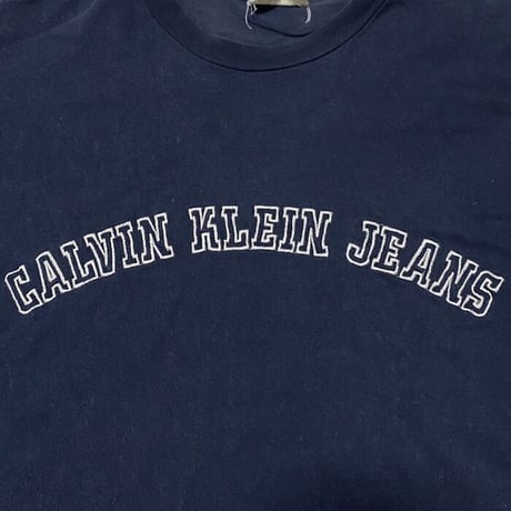 【USED】90'S-00'S CALVIN KLEIN JEANS  EMBROIDERY LOGO T-SHIRT