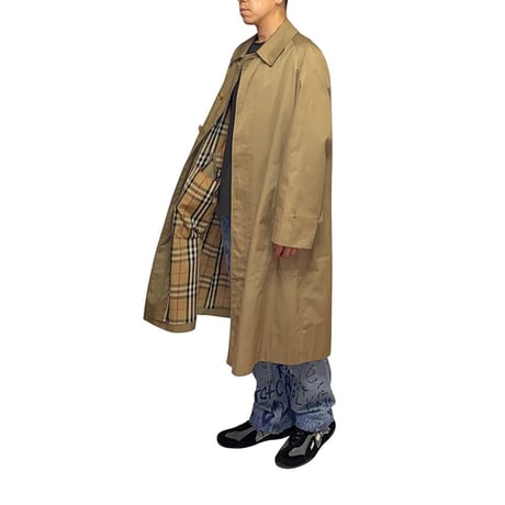 【USED】80's-90's Burberrys One Panel Sleeve Balmacaan Coat Made in England