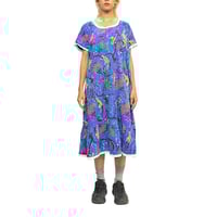 【USED】80'S BANANA? BLUE DRESS LACE TRIM