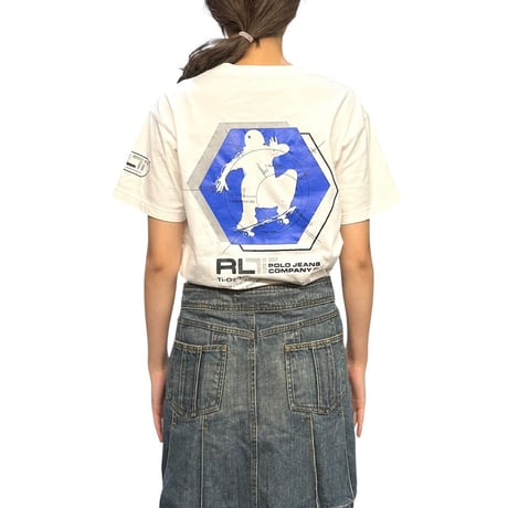 【USED】00's POLO JEANS CO. RALPH LAUREN "RL Ti"  Y2K Tech Skate Graphic T-shirt
