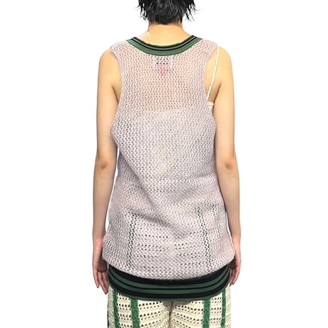 【USED】00's HUNTER MOHAIR KNIT LONG VEST