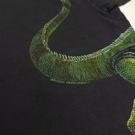 【USED】90's San Diego Zoo GREEN IGUANAS T-SHIRT