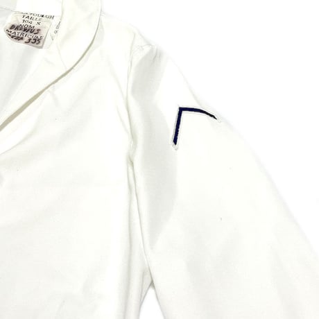 【USED】80'S FRENCH NAVY SAILOR UNIFORM SHIRT WHITE