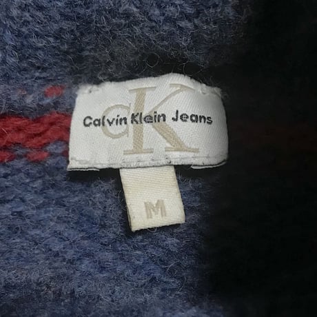 【USED】90'S CK CALVIN KLEIN JEANS HI-NECK WOOL SWEATER