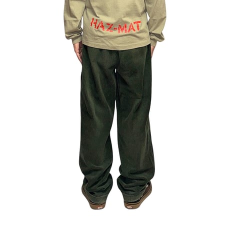 【USED】90's OLD GAP Wide-Wale Corduroy Pants Green with Double Hem