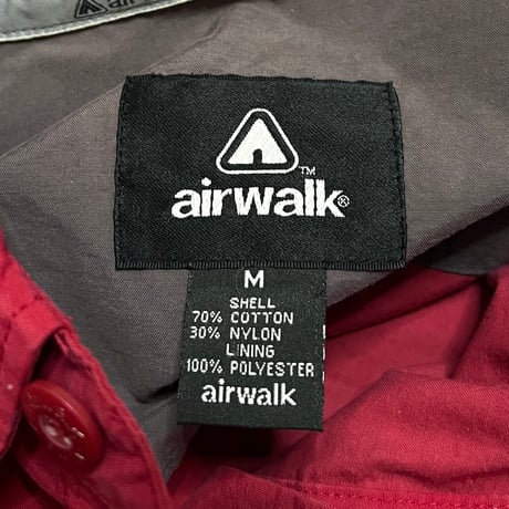 【USED】00's AIRWALK DETACHABLE GIMMICK SHIRT RED