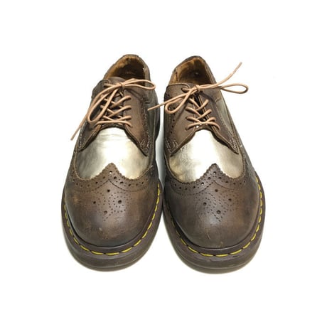 【USED】DR. MARTENS WING TIP SHOES GOLD