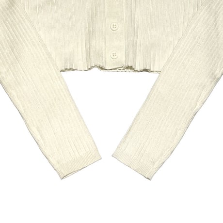 【USED】00'S Jolie & Joy RIB KNIT CARDIGAN WHT