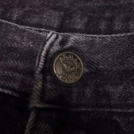 【USED】80's-90's ARMANI JEANS Loose-Fit Tapered Denim Black