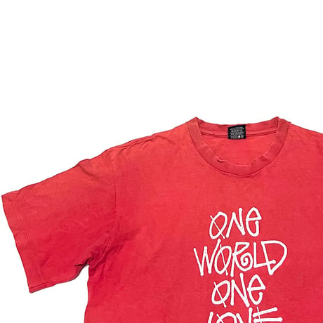 【USED】90's STUSSY ONE WORLD ONE LOVE T-SHIRT
