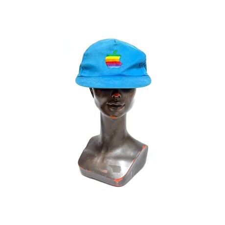 【USED】80's Apple RAINBOW LOGO EMBROIDERED CAP SKY BLUE